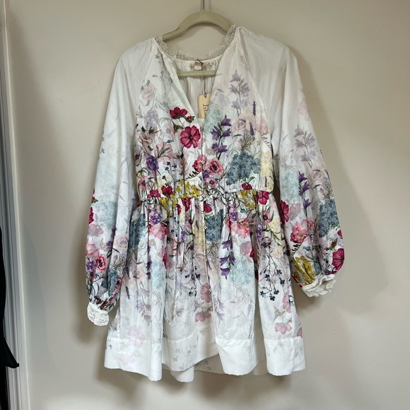 NWT 🏷️ Anthropologie Let Me Be V-Neck A-line Mini dress, L. - Picture 6 of 9